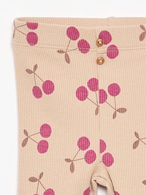 Lange gerippte Leggings mit Muster - Kiabi