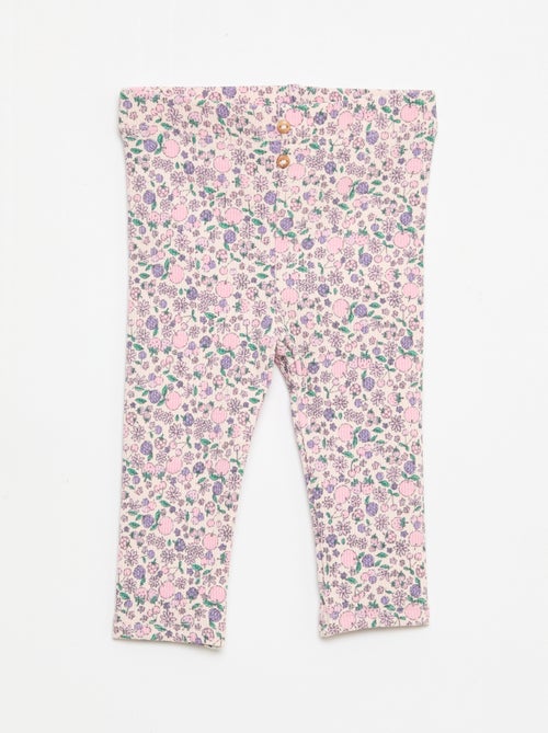 Lange gerippte Leggings mit Muster - Kiabi