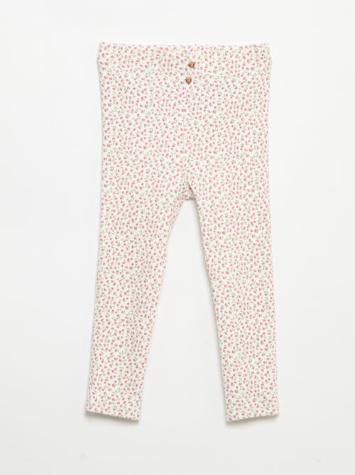 Lange gerippte Leggings mit Muster - Kiabi