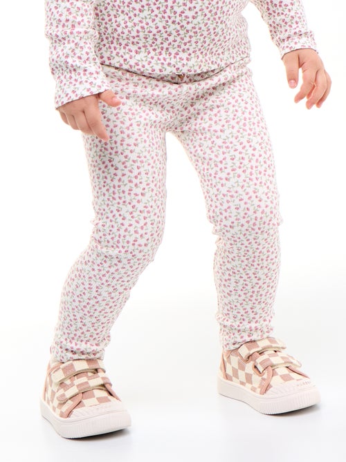 Lange gerippte Leggings mit Muster - Kiabi