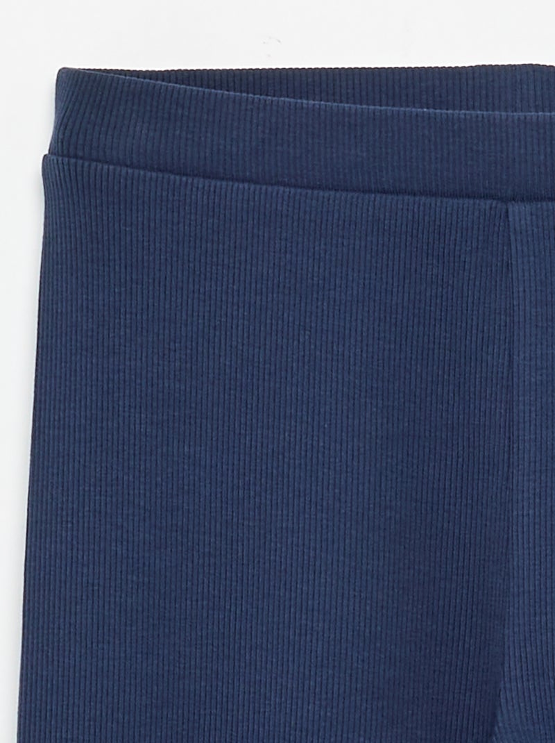 Lange unifarbene Ripp-Leggings Noir - Kiabi