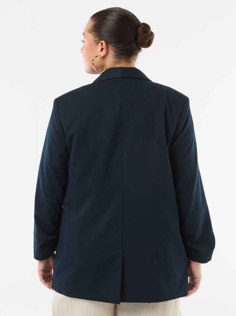 Langer Blazer mit Ärmeln im Krempel-Look Blau - Kiabi