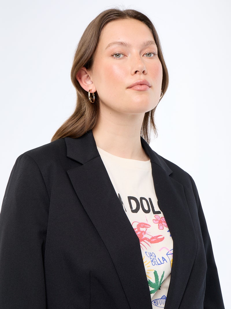 Langer Blazer Schwarz - Kiabi