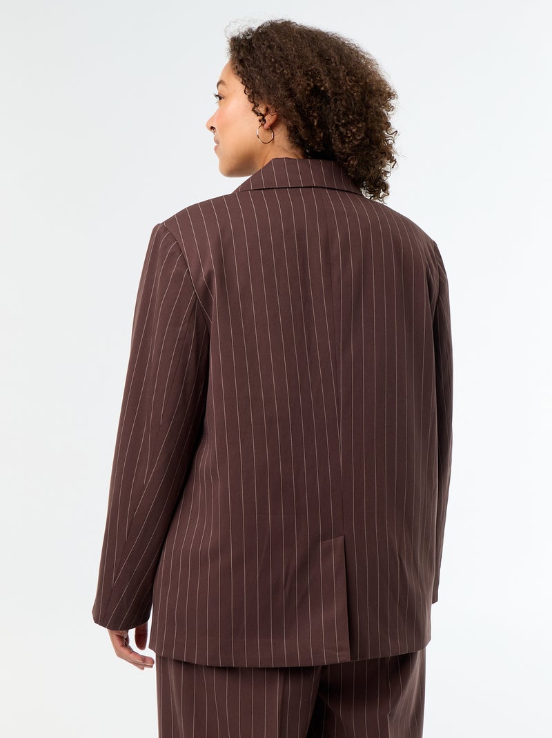 Langer doppelreihiger Blazer Marron - Kiabi