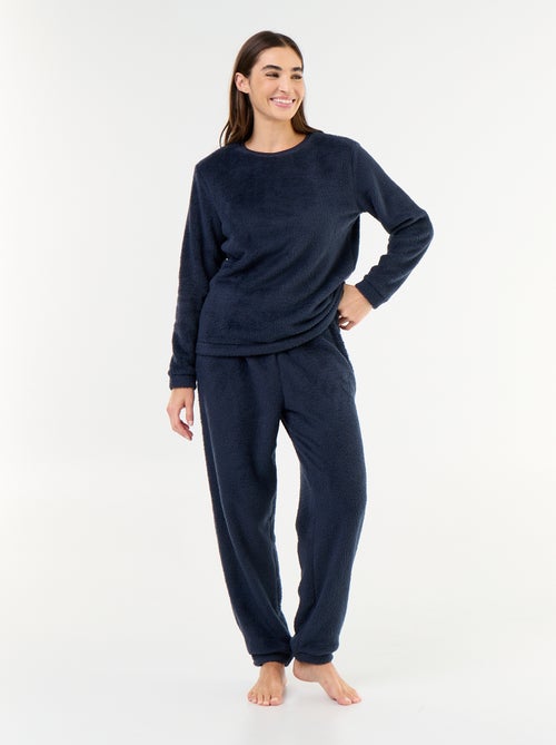 Langer Fleece-Pyjama, 2-teilig: T-Shirt und Hose - Kiabi