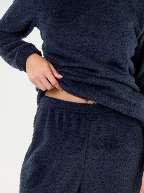 Langer Fleece-Pyjama, 2-teilig: T-Shirt und Hose - Kiabi