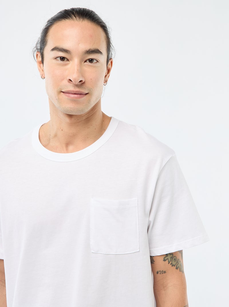 Langer Popeline-Pyjama – 2-teilig Blau/Weiß - Kiabi
