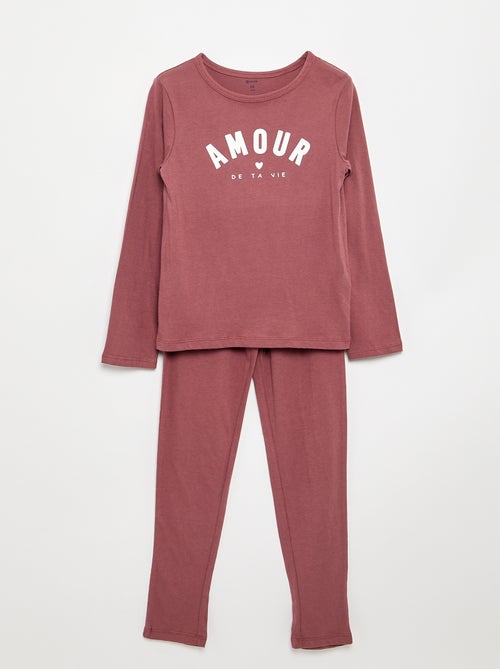 Langer Pyjama aus Baumwolljersey - 2-teilig - Kiabi