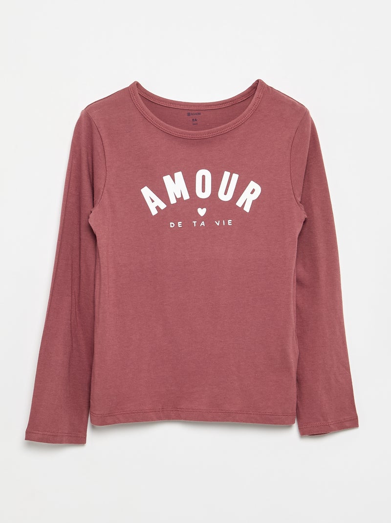Langer Pyjama aus Baumwolljersey - 2-teilig Rose - Kiabi