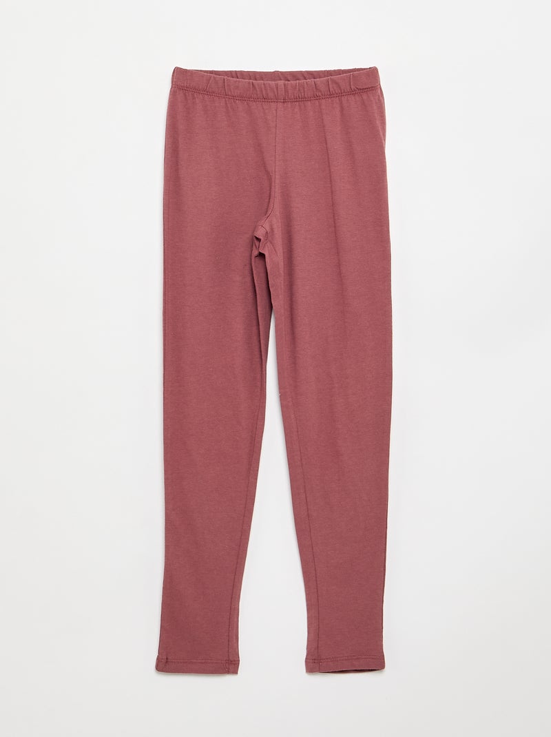 Langer Pyjama aus Baumwolljersey - 2-teilig Rose - Kiabi