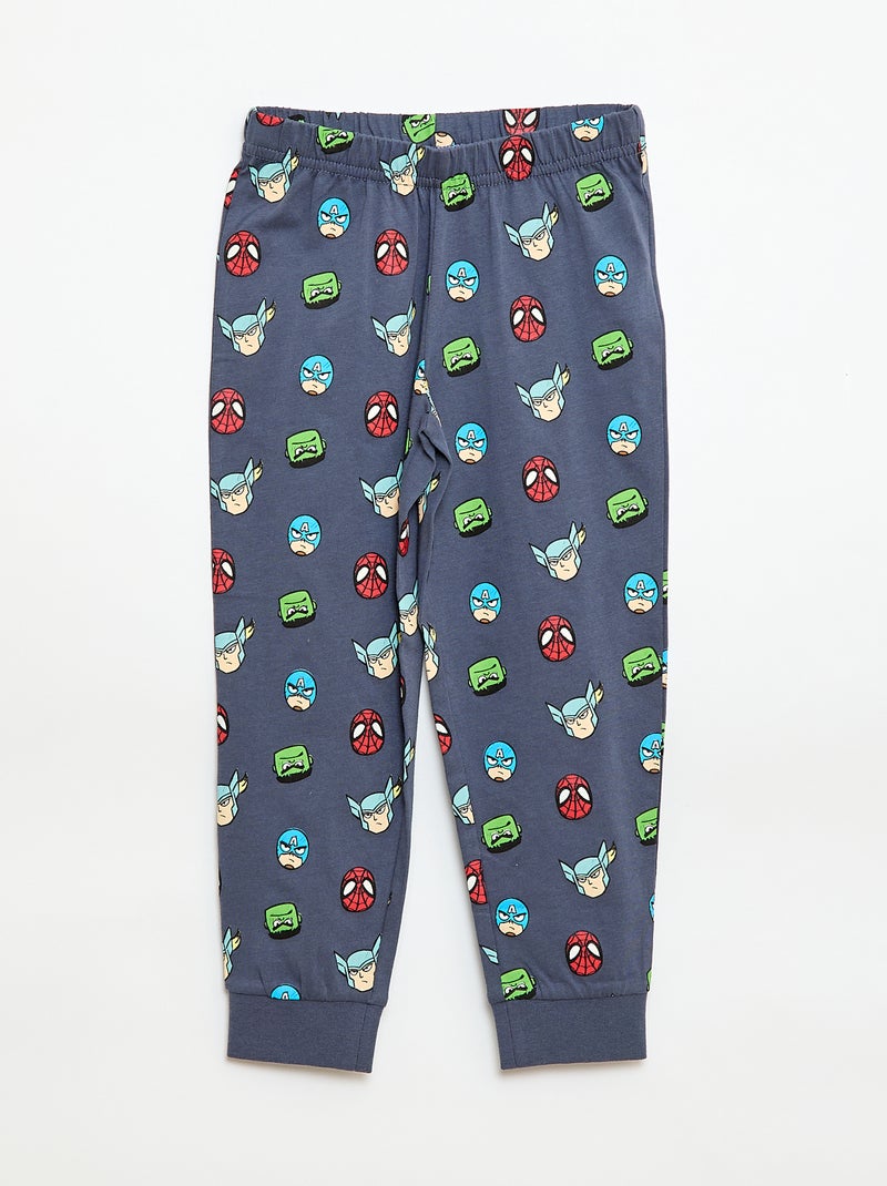 Langer Pyjama mit 'Marvel'-Print Blau/grau - Kiabi