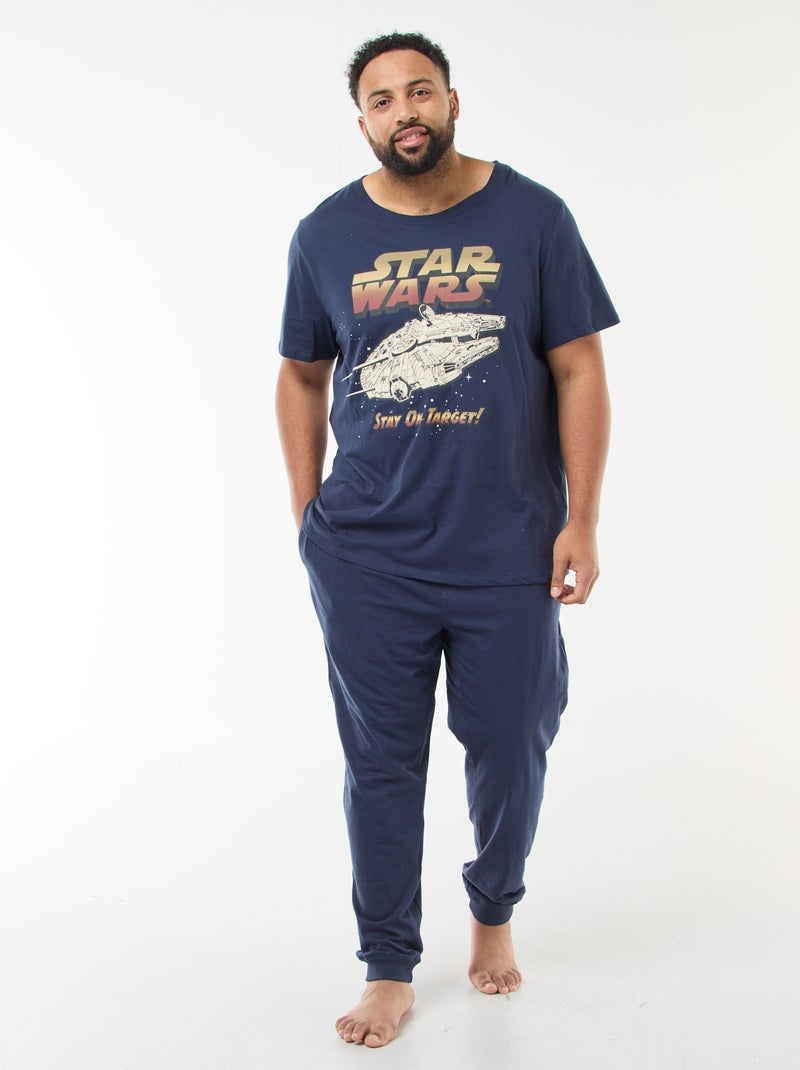 Langer Pyjama mit 'Star Wars'-Print – 2-teilig Blau - Kiabi