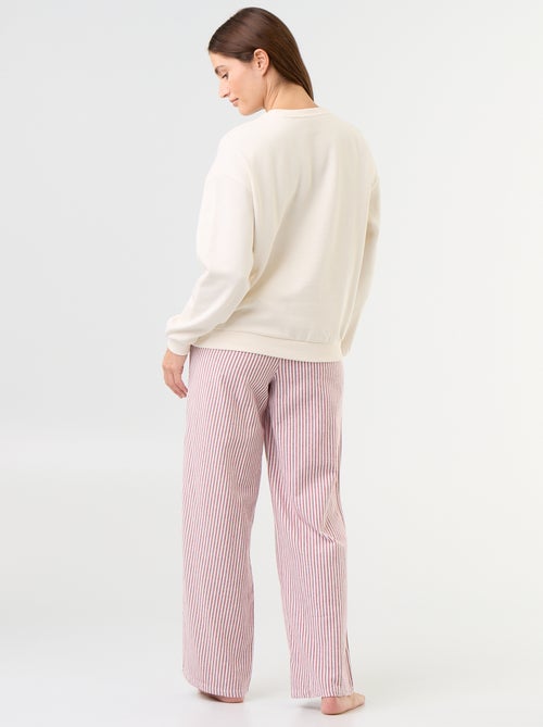Langer Pyjama: Oberteil aus Fleece + weite Hose – 2-teilig - Kiabi