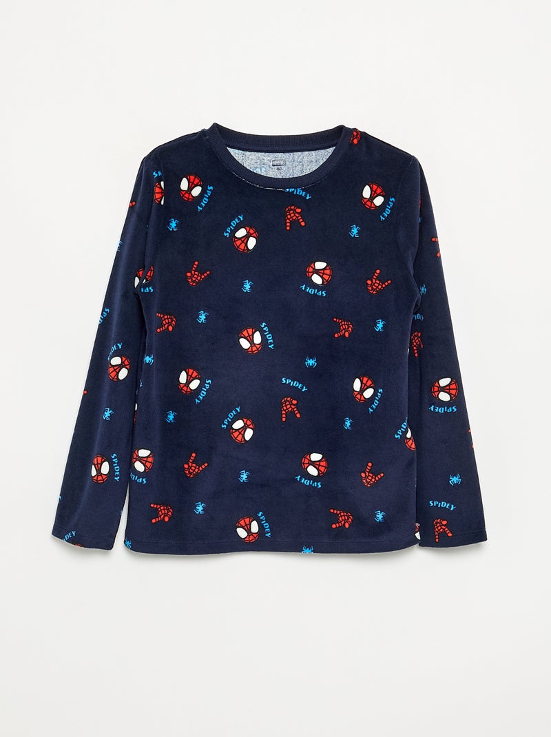Langer \'Spiderman\' Pyjama aus Fleece – 2-teilig Blau - Kiabi
