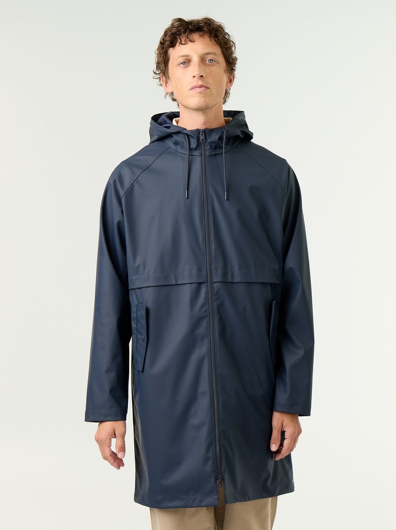 Langer wasserabweisender Parka Blau - Kiabi