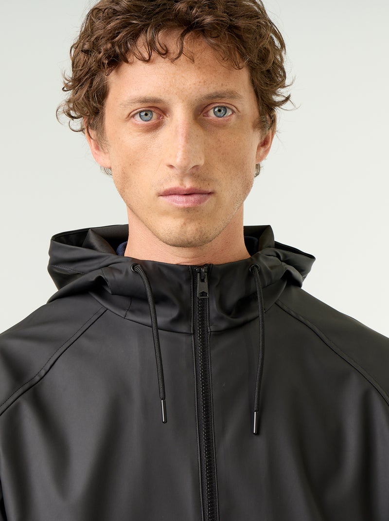 Langer wasserabweisender Parka Schwarz - Kiabi