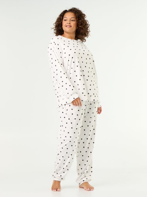 Langes 2-teiliges bedrucktes Fleece-Pyjama-Set - Kiabi Langes 2-teiliges bedrucktes Fleece-Pyjama-Set - Kiabi