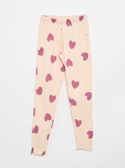 Langes 2-teiliges Pyjama-Set aus Pointelle-Strick - Kiabi