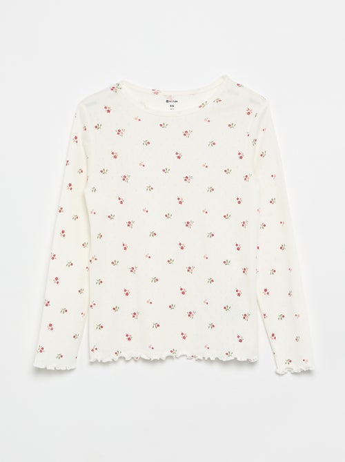 Langes 2-teiliges Pyjama-Set aus Pointelle-Strick - Kiabi