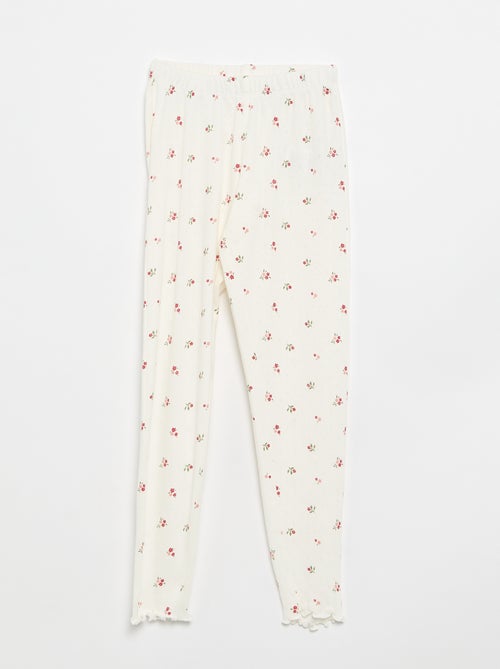 Langes 2-teiliges Pyjama-Set aus Pointelle-Strick - Kiabi