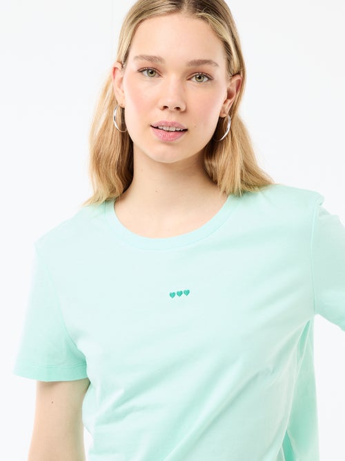 Langes 2-teiliges Pyjama-Set: T-Shirt und karierte Hose - Kiabi