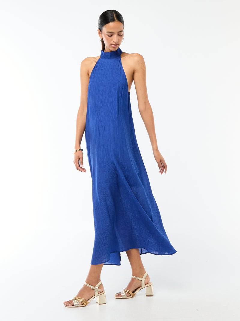 Langes ärmelloses Kleid Blau - Kiabi