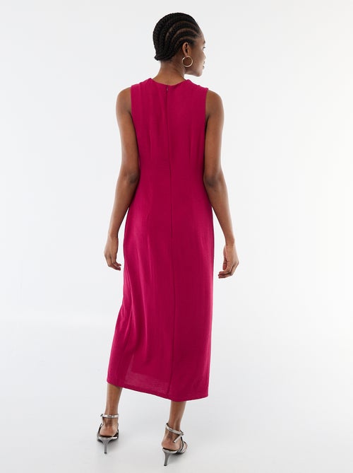 Langes ärmelloses Kleid mit Drapé-Effekt - Kiabi