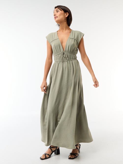 Langes ärmelloses Kleid mit Schleife - Kiabi