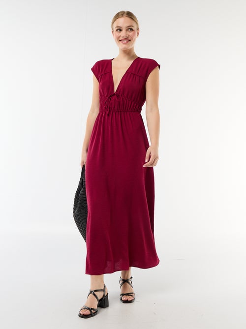 Langes ärmelloses Kleid mit Schleife - Kiabi