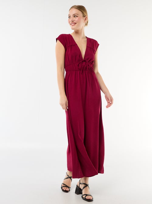 Langes ärmelloses Kleid mit Schleife - Kiabi