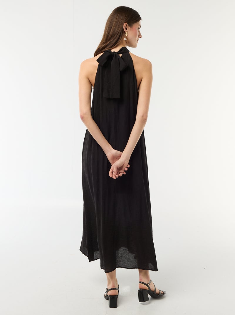Langes ärmelloses Kleid Schwarz - Kiabi