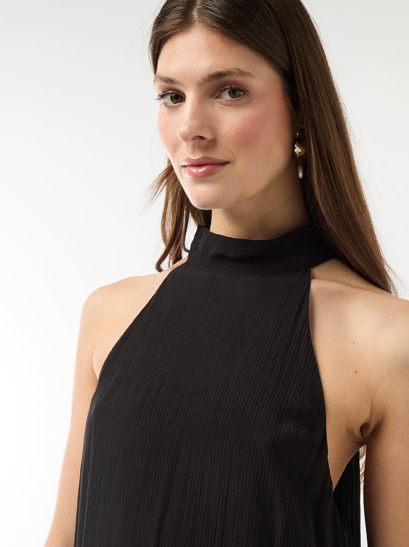 Langes ärmelloses Kleid Schwarz - Kiabi