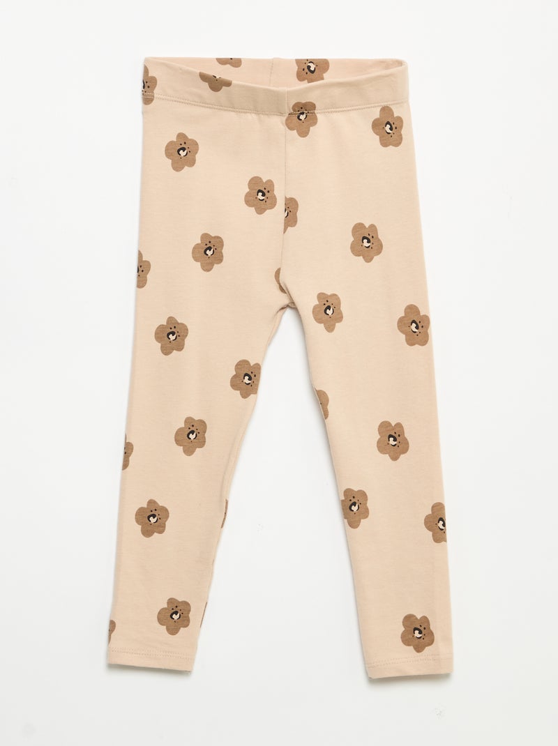 Langes bedrucktes Legging Beige - Kiabi