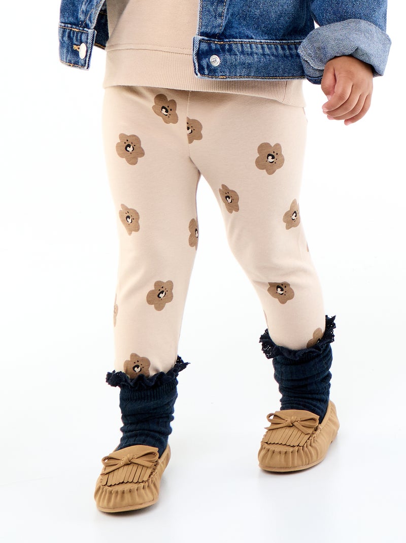 Langes bedrucktes Legging Beige - Kiabi