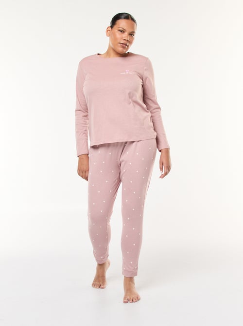 Langes bedrucktes Pyjama-Set - 2-teilig - Kiabi
