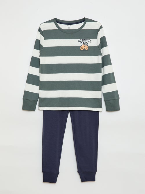 Langes bedrucktes Pyjama-Set – 2-teilig - Kiabi