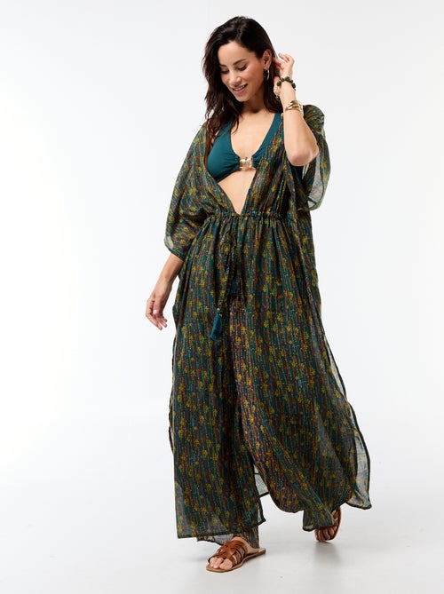 Langes, bedrucktes Strandkleid - Kiabi