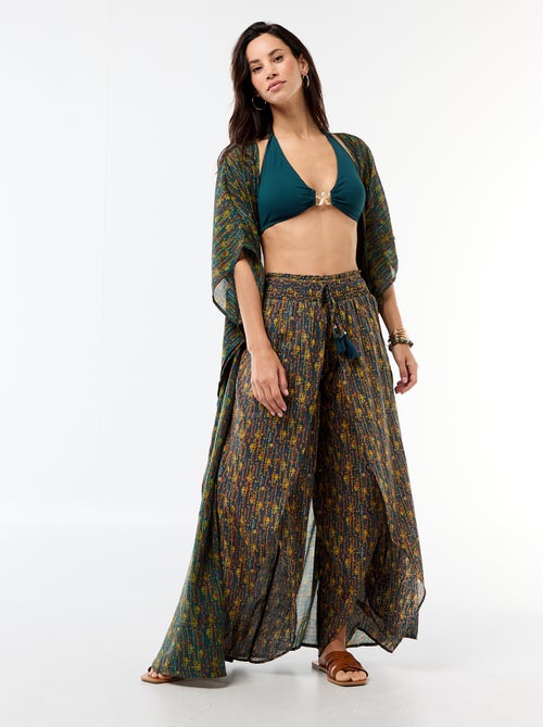 Langes, bedrucktes Strandkleid - Kiabi