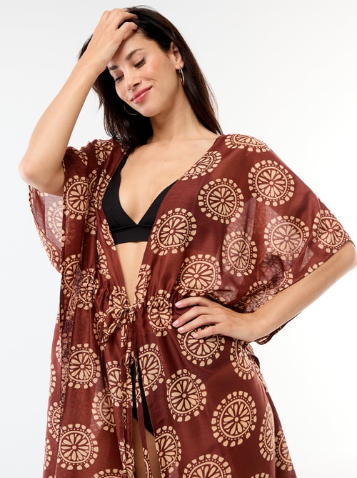 Langes, bedrucktes Strandkleid - Kiabi