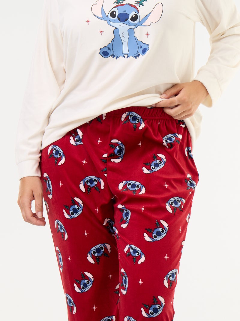 Langes 'Disney' 'Stitch' Fleece-Pyjama-Set – 2-teilig Rouge - Kiabi