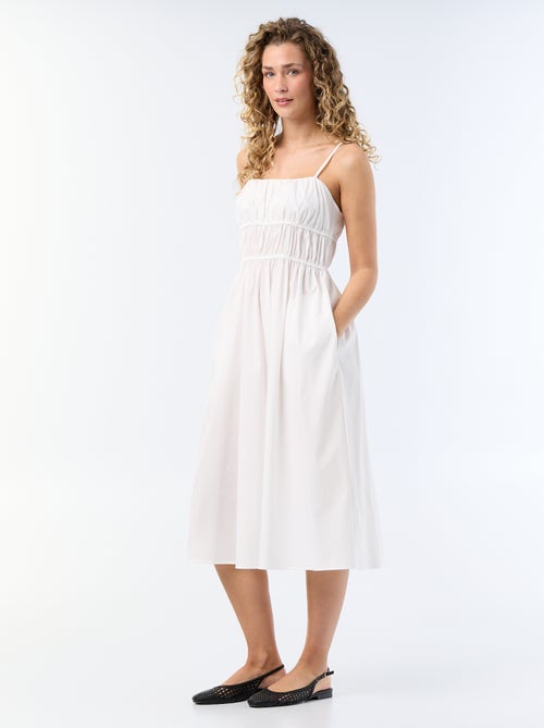 Langes, einfarbiges Stufenkleid - Kiabi