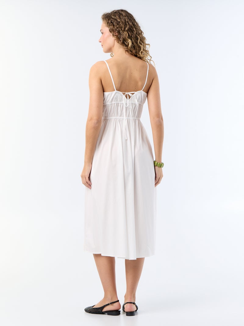 Langes, einfarbiges Stufenkleid Weiß - Kiabi