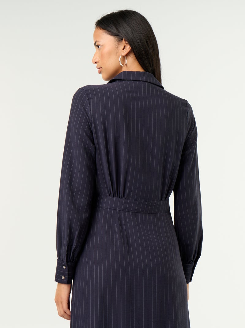 Langes Hemdblusenkleid Bleu - Kiabi