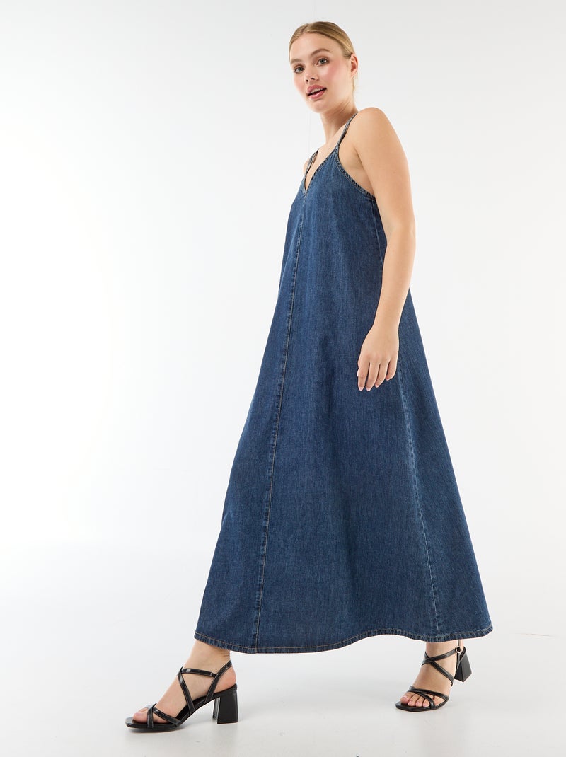 Langes Jeanskleid Blau - Kiabi