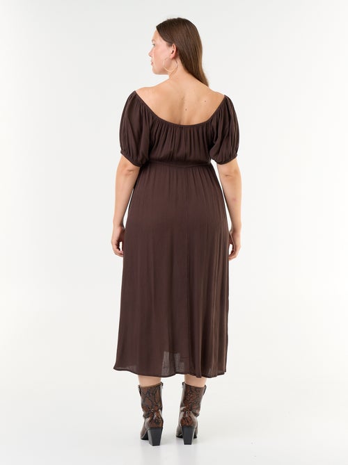 Langes Kleid mit Bardot-Ausschnitt - Kiabi