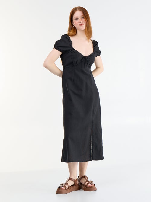 Langes Kleid mit Bardot-Ausschnitt - Kiabi