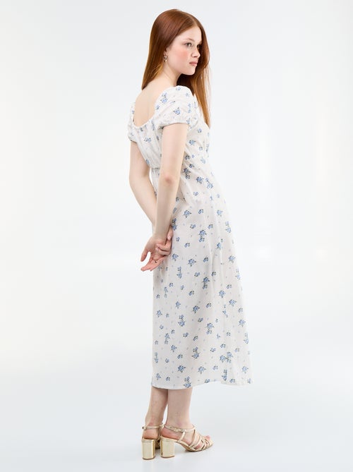 Langes Kleid mit Bardot-Ausschnitt - Kiabi