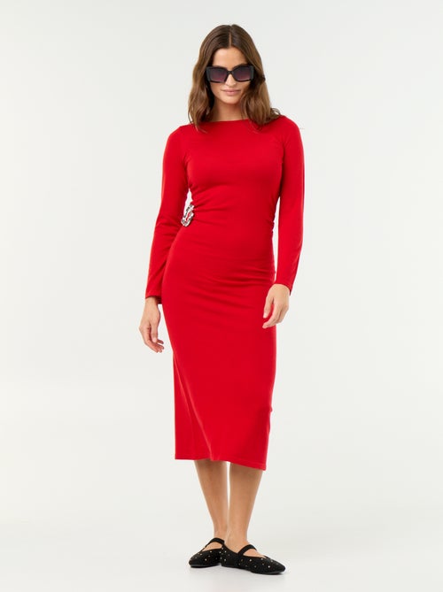 Langes Kleid mit Taillenschmuck - Kiabi Langes Kleid mit Taillenschmuck - Kiabi
