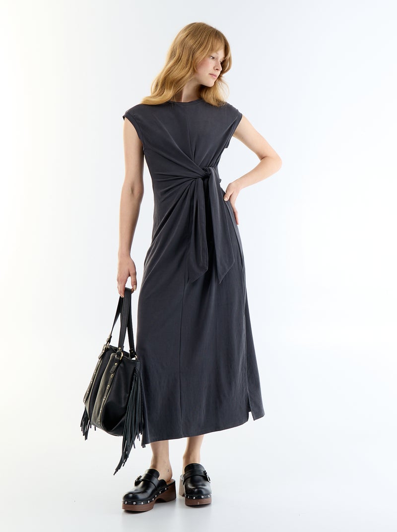 Langes Kleid zum Binden Schwarz - Kiabi