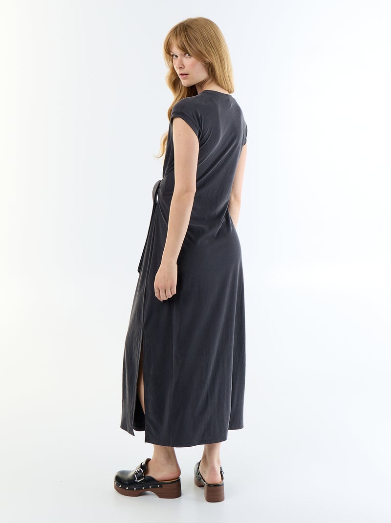 Langes Kleid zum Binden Schwarz - Kiabi